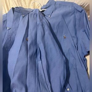 Lot of 3 Ralph Lauren Yarmouth Blue Dress Shirt 36/37 sleeve. Hard to find.